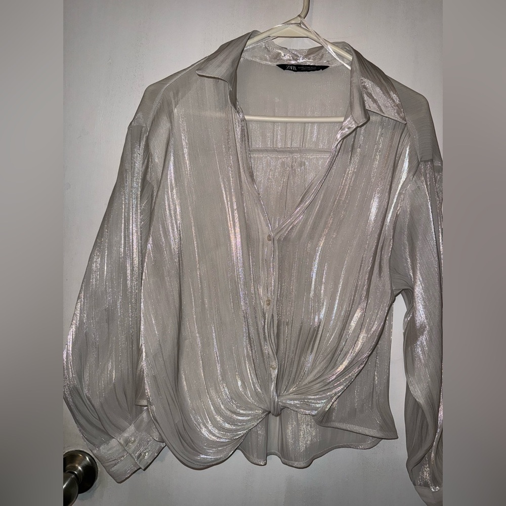 Zara Pearl Shimmer Women's Top